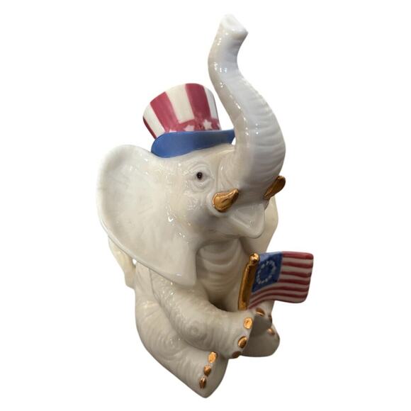Lenox Classics AMERICAS ELEPHANT Patriotic America Flag 5" Figurine - Picture 10 of 10